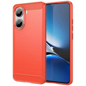 Szilikon telefonvédő (ütésállóság, légpárnás sarok, szálcsiszolt, karbon minta) PIROS Xiaomi Poco X7 Pro kép