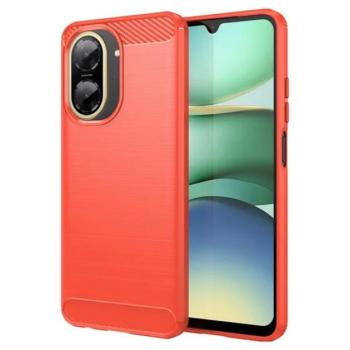 Szilikon telefonvédő (ütésállóság, légpárnás sarok, szálcsiszolt, karbon minta) PIROS Xiaomi Redmi A5 4G kép