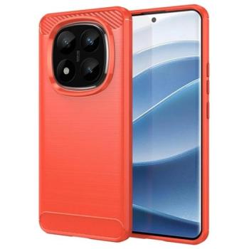 Szilikon telefonvédő (ütésállóság, légpárnás sarok, szálcsiszolt, karbon minta) PIROS Xiaomi Redmi Note 14 Pro Plus 5G kép
