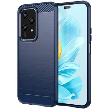 Szilikon telefonvédő (ütésállóság, légpárnás sarok, szálcsiszolt, karbon minta) SÖTÉTKÉK Honor 200 Lite kép
