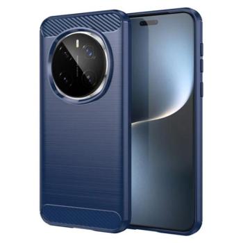 Szilikon telefonvédő (ütésállóság, légpárnás sarok, szálcsiszolt, karbon minta) SÖTÉTKÉK Honor Magic7 Pro kép