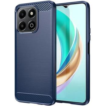 Szilikon telefonvédő (ütésállóság, légpárnás sarok, szálcsiszolt, karbon minta) SÖTÉTKÉK Honor X6b kép