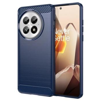 Szilikon telefonvédő (ütésállóság, légpárnás sarok, szálcsiszolt, karbon minta) SÖTÉTKÉK OnePlus 13 5G kép