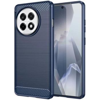 Szilikon telefonvédő (ütésállóság, légpárnás sarok, szálcsiszolt, karbon minta) SÖTÉTKÉK OnePlus 13R 5G kép