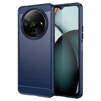 Szilikon telefonvédő (ütésállóság, légpárnás sarok, szálcsiszolt, karbon minta) SÖTÉTKÉK Redmi A3 kép