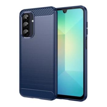 Szilikon telefonvédő (ütésállóság, légpárnás sarok, szálcsiszolt, karbon minta) SÖTÉTKÉK Samsung Galaxy A36 5G (SM-A366), Galaxy A56 5G (SM-A566) kép