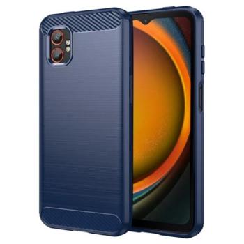 Szilikon telefonvédő (ütésállóság, légpárnás sarok, szálcsiszolt, karbon minta) SÖTÉTKÉK Samsung Galaxy Xcover 7 Pro (SM-G766) kép