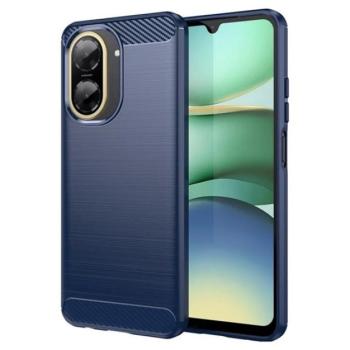 Szilikon telefonvédő (ütésállóság, légpárnás sarok, szálcsiszolt, karbon minta) SÖTÉTKÉK Xiaomi Redmi A5 4G kép