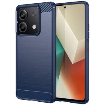Szilikon telefonvédő (ütésállóság, légpárnás sarok, szálcsiszolt, karbon minta) SÖTÉTKÉK Xiaomi Redmi Note 13 5G kép