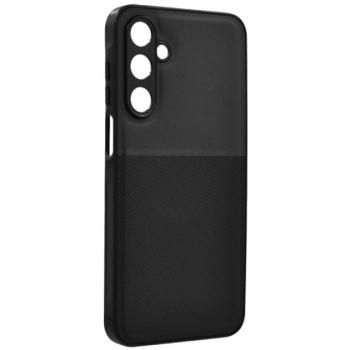Szilikon telefonvédő (ütésállóság, mágneses, bőr hatású hátlap, csíkos) FEKETE Samsung Galaxy A16 (SM-A166) kép