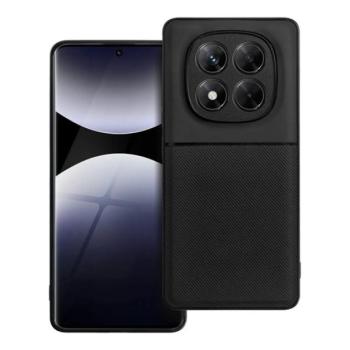 Szilikon telefonvédő (ütésállóság, mágneses, bőr hatású hátlap, csíkos) FEKETE Xiaomi Redmi Note 14 Pro 4G kép