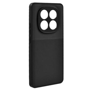 Szilikon telefonvédő (ütésállóság, mágneses, bőr hatású hátlap, csíkos) FEKETE Xiaomi Redmi Note 14 Pro Plus 5G kép