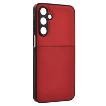 Szilikon telefonvédő (ütésállóság, mágneses, bőr hatású hátlap, csíkos) PIROS Samsung Galaxy A16 (SM-A166) kép