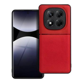 Szilikon telefonvédő (ütésállóság, mágneses, bőr hatású hátlap, csíkos) PIROS Xiaomi Redmi Note 14 Pro 5G kép