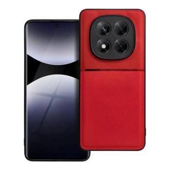 Szilikon telefonvédő (ütésállóság, mágneses, bőr hatású hátlap, csíkos) PIROS Xiaomi Redmi Note 14 Pro Plus 5G kép