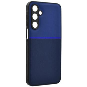 Szilikon telefonvédő (ütésállóság, mágneses, bőr hatású hátlap, csíkos) SÖTÉTKÉK Samsung Galaxy A16 (SM-A166) kép