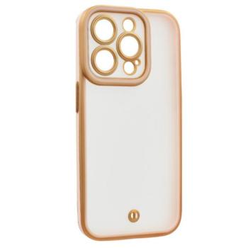 Szilikon telefonvédő (ütésállóság, matt, műanyag hátlap, kameravédő) ARANY/RÓZSASZÍN Apple iPhone 15 Pro kép