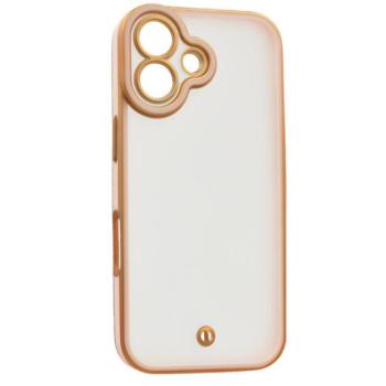 Szilikon telefonvédő (ütésállóság, matt, műanyag hátlap, kameravédő) ARANY/RÓZSASZÍN Apple iPhone 17 kép