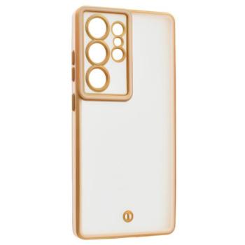 Szilikon telefonvédő (ütésállóság, matt, műanyag hátlap, kameravédő) ARANY/RÓZSASZÍN Samsung Galaxy S25 Ultra (SM-S938) kép