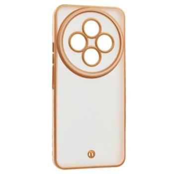 Szilikon telefonvédő (ütésállóság, matt, műanyag hátlap, kameravédő) ARANY/RÓZSASZÍN Xiaomi Redmi 14C 4G kép
