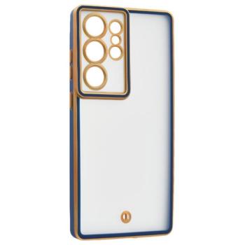 Szilikon telefonvédő (ütésállóság, matt, műanyag hátlap, kameravédő) ARANY/SÖTÉTKÉK Samsung Galaxy S25 Ultra (SM-S938) kép