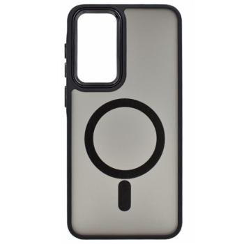 Szilikon telefonvédő (ütésállóság, matt, műanyag hátlap, kameravédő, MagSafe) FEKETE Samsung Galaxy A56 5G (SM-A566) kép