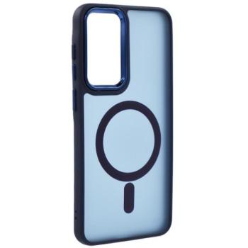Szilikon telefonvédő (ütésállóság, matt, műanyag hátlap, kameravédő, MagSafe) SÖTÉTKÉK Samsung Galaxy A56 5G (SM-A566) kép