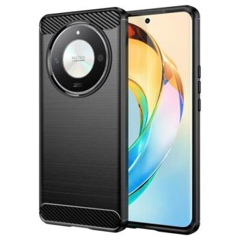 Szilikon telefonvédő (ütésállóság, szálcsiszolt, karbon minta) FEKETE Honor Magic6 Lite 5G kép