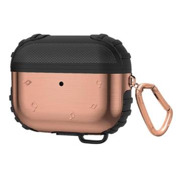 Szilikon tok (alumínium belső, közepesen ütésálló + karabíner) ROZÉARANY Apple AirPods Pro kép