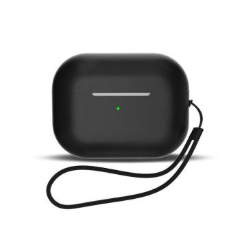 Szilikon tok az AirPods 1 / AirPods 2 készülékhez + csuklópánt - fekete kép