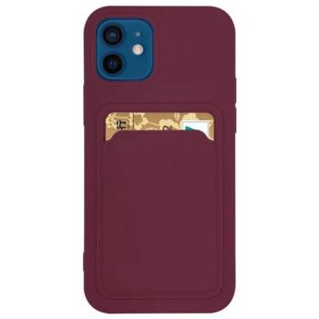 Szilikon tok bankkártyatartóval Xiaomi Redmi 10x 4g / Xiaomi Redmi Note 9 bordó kép