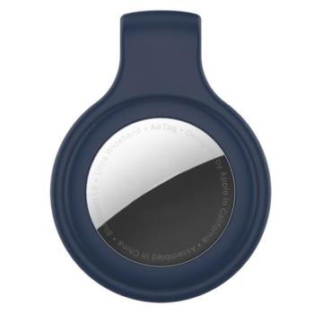 Szilikon tok (övre csiptethető) SÖTÉTKÉK Apple AirTag Apple iPhone 11, Apple iPhone 11 Pro, Apple iPhone 11 Pro Max, Apple iPhone 12, Apple iPhone 12 Pro Max, Apple iPhone 12 Pro, Apple iPhone 12 kép