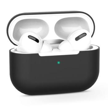 Szilikon védőtok Apple AirPods Pro 1/2 fülhallgatóhoz - fekete - ECO csomagolás kép