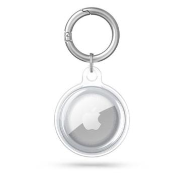 Szilikon védőtok és rögzítő kulcstartó Apple AirTag nyomkövetőhöz - átlátszó ( ECO csomagolás) kép