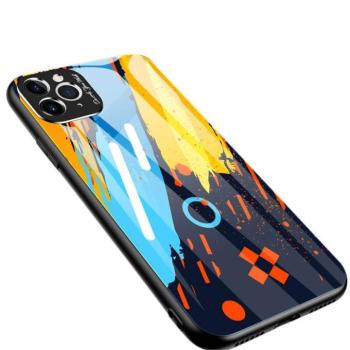 Színes üveg tok tartós edzett üveg tempered glass lap és a kamera telefontok iPhone 11 Pro Max minta 1 telefontok kép