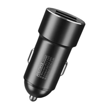 Szivartöltő fej, 2x USB, 2.4A, fekete, Remax RCC220 kép