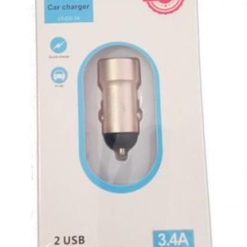 Szivartöltő fej, 2X USB, arany, 3.4A, Letang LT-CC-14 kép