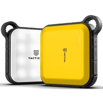 Tactical BadAss Power bank / külső akkumulátor karabinerrel, beépített LED lámpával, 10050mAh, sárga-szürke kép