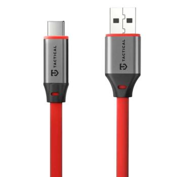Tactical Fat Man 2.0 USB-A-USB-C töltő- és adatkábel, szilikon, 1m, piros kép