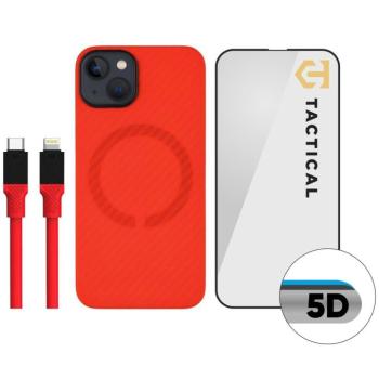 Tactical MagForce Aramid Limited Edition Apple iPhone 14 tok / üvegfólia / töltőkábel szett, piros kép