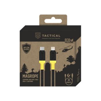 Tactical MagRope USB-C-Lightning adatkábel szövet bevonattal, 1m, fekete/sárga kép