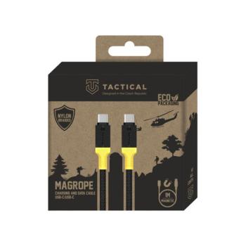 Tactical MagRope USB-C-USB-C adatkábel szövet bevonattal, 1m, fekete/sárga kép