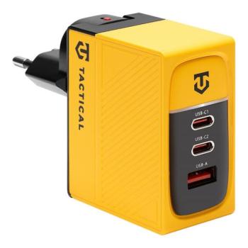 Tactical Nett Warrior gyorstöltő adapter USB-A+ 2 USB-C, 100W, sárga kép