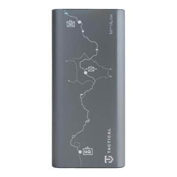 Tactical Squad Battalion USB-C-USB-A Power bank / külső akkumulátor kijelzővel, 20000mAh, 65W, térkép minta, ezüst kép