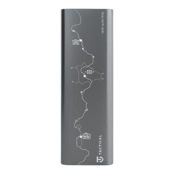 Tactical Squad Battalion USB-C-USB-A Power bank / külső akkumulátor kijelzővel, 27000mAh, 65W, térkép minta, ezüst kép