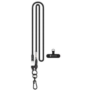 Tactical Wire Snake 2in1 USB-C-USB-C töltő-és adatkábel / univerzális vállpánt, 1,2m, fekete kép