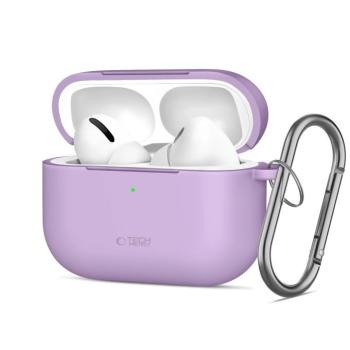 Tech-Protect AirPods Pro 3 szilikon tok, karabinerrel, lila kép