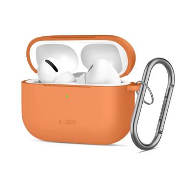 Tech-Protect AirPods Pro 3 szilikon tok, karabinerrel, narancs kép