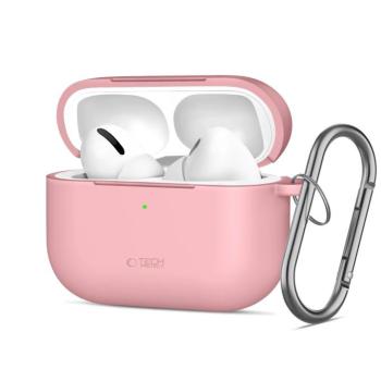 Tech-Protect AirPods Pro 3 szilikon tok, karabinerrel, rózsaszín kép