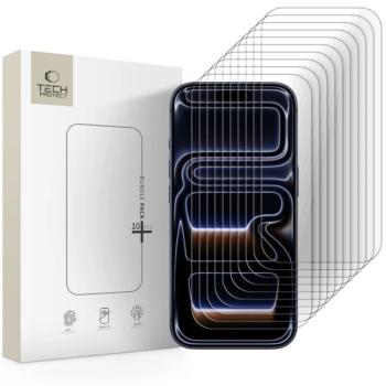 Tech-Protect Apple iPhone 17 Pro / 17 / 16 Pro tempered glass kijelzővédő üvegfólia csomag, átlátszó (10db) kép